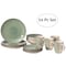 Quickway Imports 16 PC Spin Wash Dinnerware Dish Set for 4 - Mugs, Salad and Dinner Plates and Bowls Sets, Green QI004502.GN - alternate 1